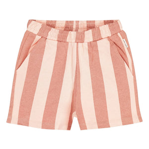 Tumble N'Dry – Lunario Gestreifte Shorts aus recycelter Baumwolle | Peach