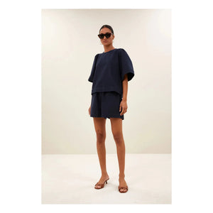 By Bar - Leon Baumwollshorts | Marineblau