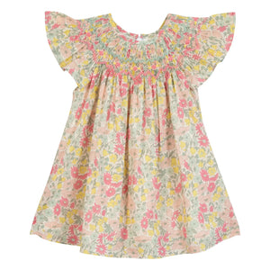 Tartine et Chocolat - Geblümtes Kleid mit Raffungen | Gelb