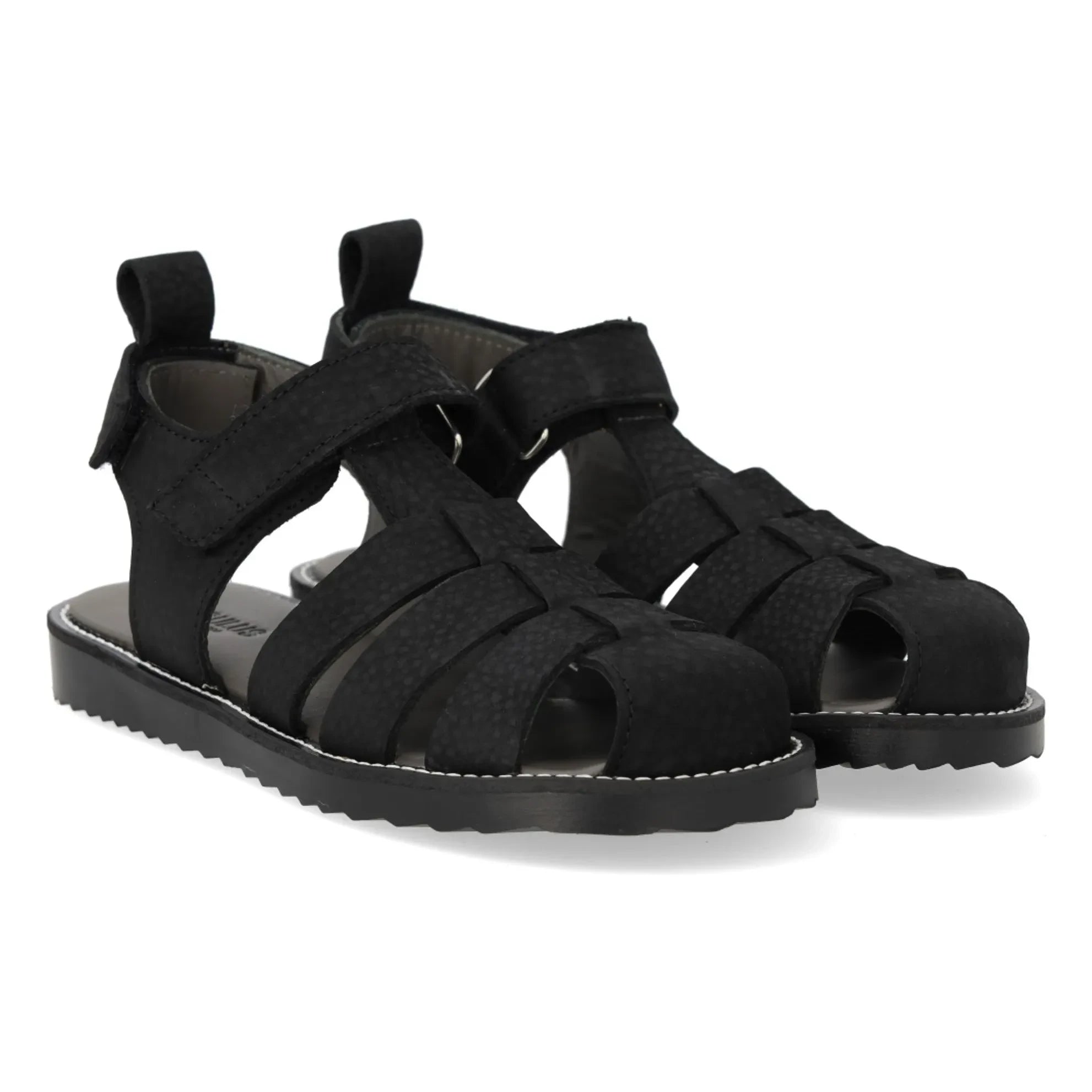 Angulus - Pfirsich Nubuk Sandale | Schwarz