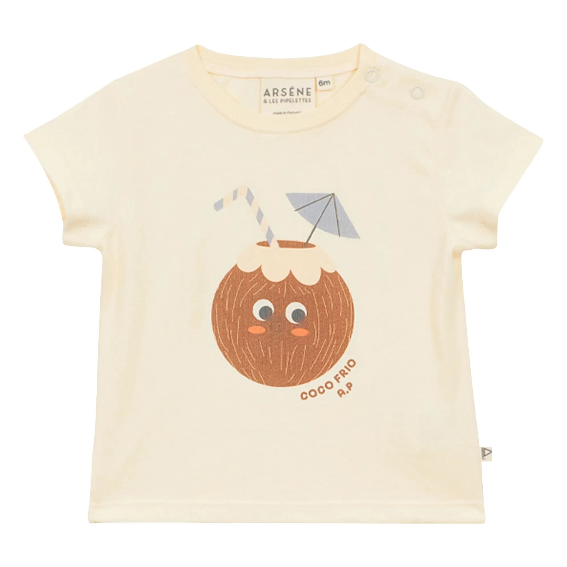 Arsène et Les Pipelettes - Bio-Baby-T-Shirt aus Kokosnuss | Ecru