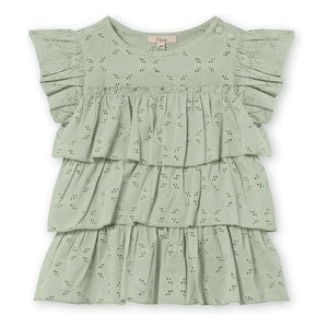 Fliink - Harper Besticktes Top | Hellgrau