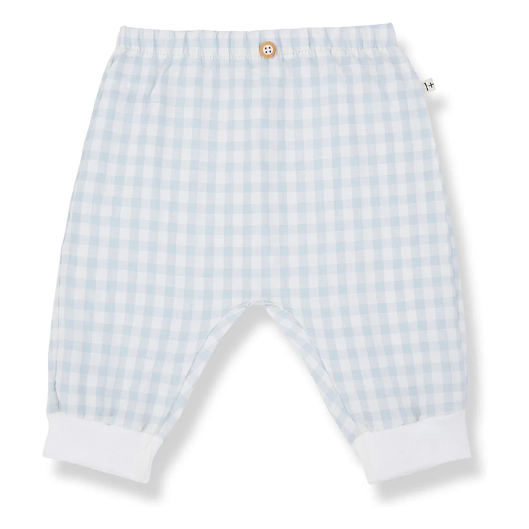 1+ in the family - Karpathos Vichy Seersucker Hose | Hellblau