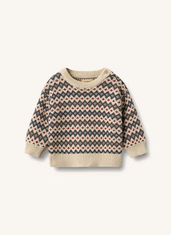 Wheat - Harlow Bio-Baumwoll-Baby-Jacquard-Pullover | Beige