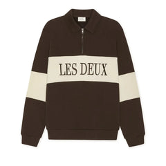 Les Deux - Rugby Fermuarlı Polo Tişört | Kahverengi