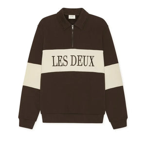 Les Deux - Rugby Fermuarlı Polo Tişört | Kahverengi