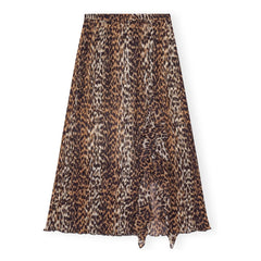 Ganni - Rock aus recyceltem Faser-Georgette | Leo-Print