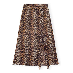 Ganni - Rock aus recyceltem Faser-Georgette | Leo-Print