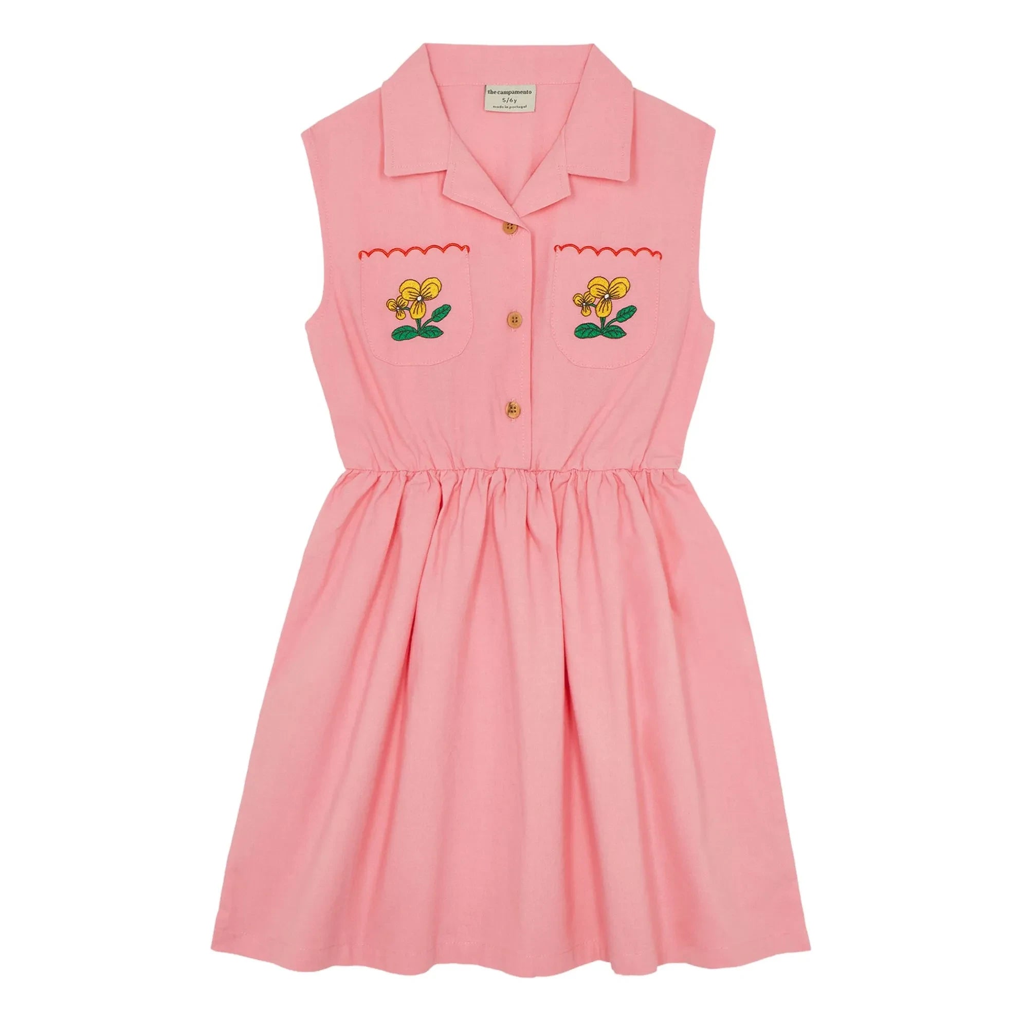 The Campamento - Mi-Long Geblümtes Kleid | Zuckerrosa