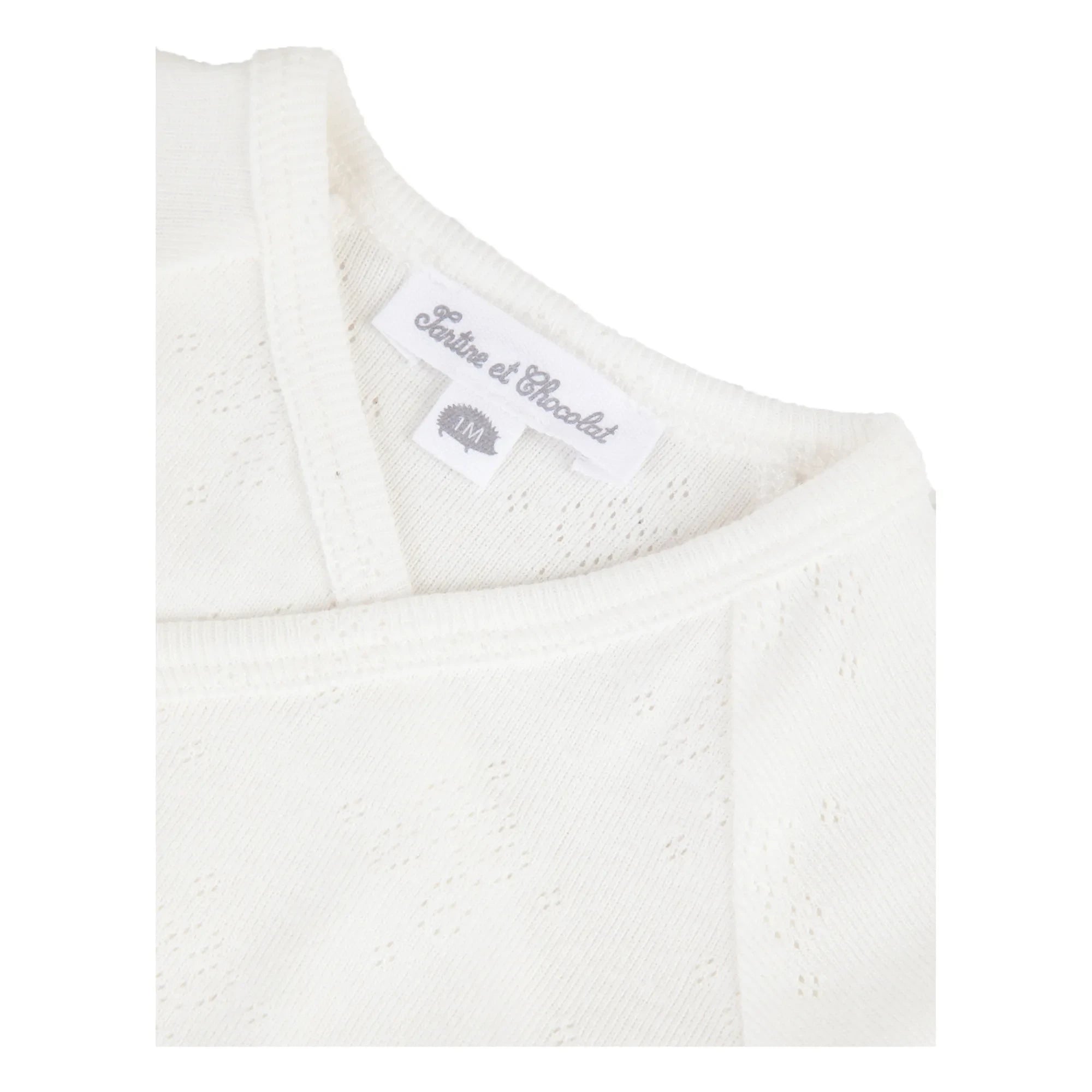 Tartine et Chocolat - Bio-Baumwolle Wickel-Pointelle Baby-Body | Ecru