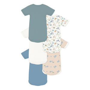 Petit Bateau - 5er-Pack Bio-Baumwoll-Bodys mit Tiermotiven | Blau