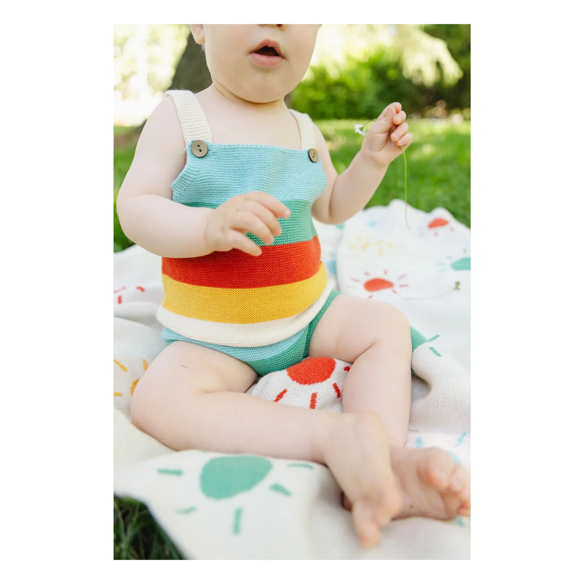 Bayiri - Regenbogen Strampler aus Bio-Baumwolle | Türkis