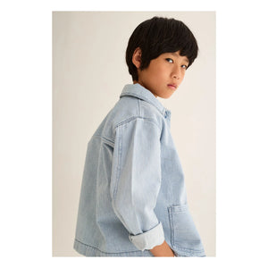 Cozmo - Denim Ridge Gestreiftes Overshirt | Hellblau