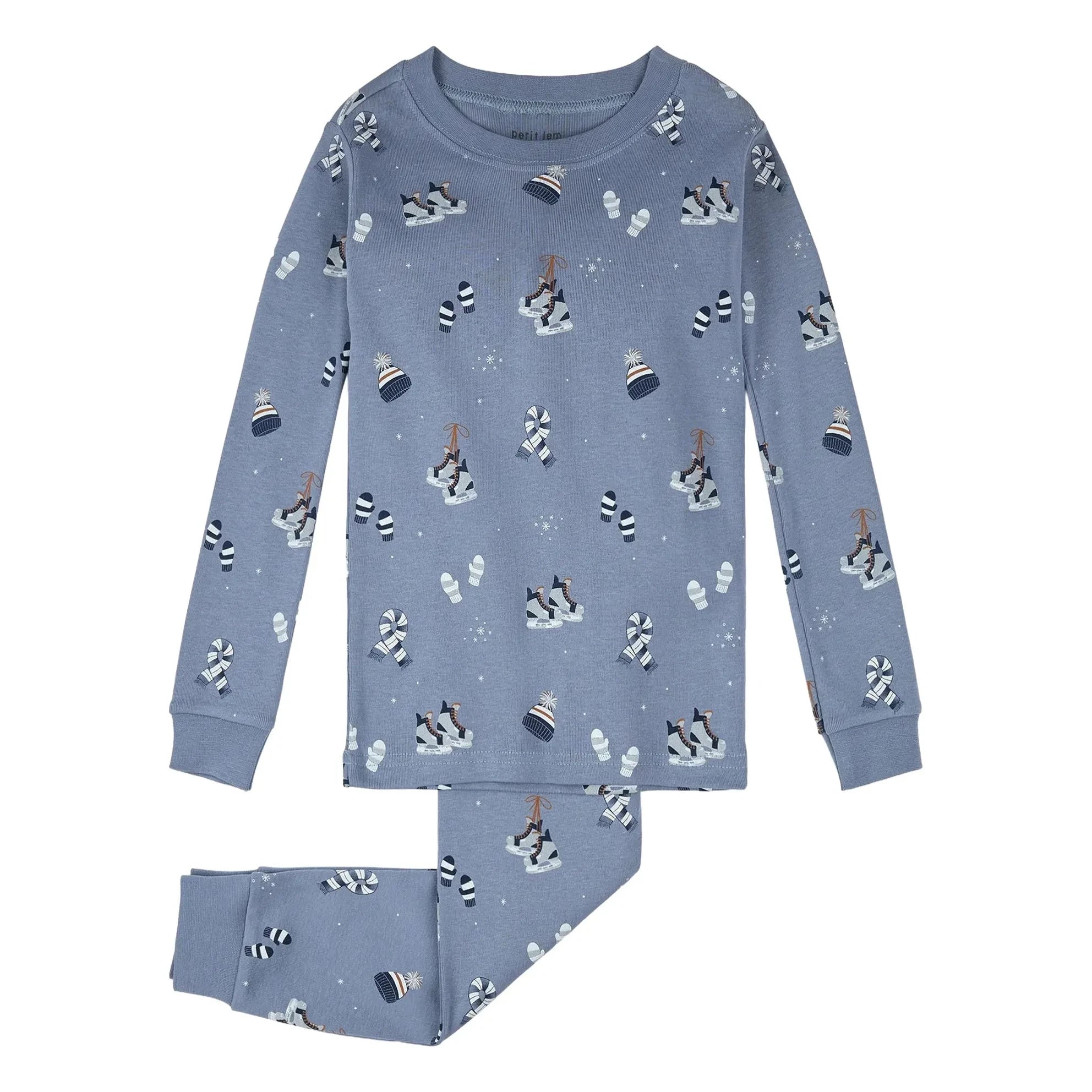 Petit Lem - Bio-Baumwoll-Winter-Schlafanzug | Blau