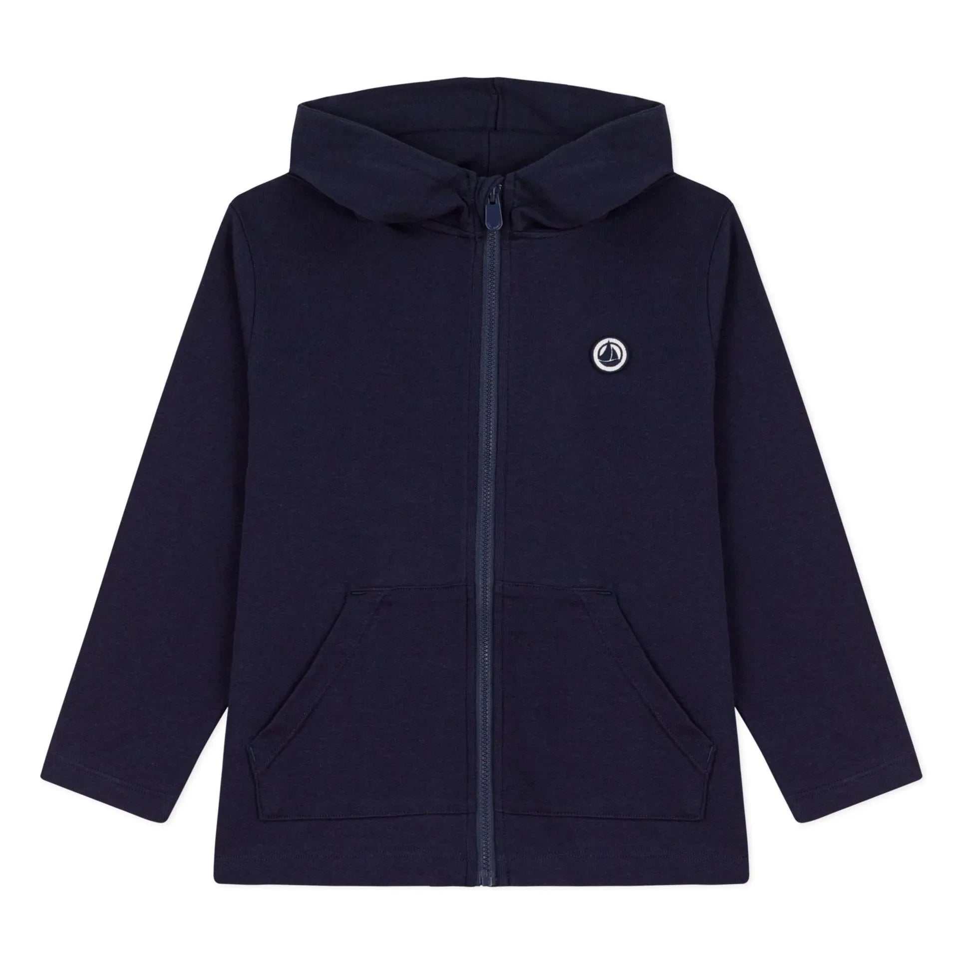 Petit Bateau - Kapuzenpullover mit Reißverschluss | Marineblau