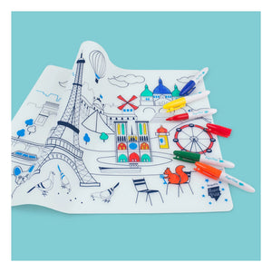 Superpetit - Paris Malunterlagen mit Armband und 5 Filzstiften