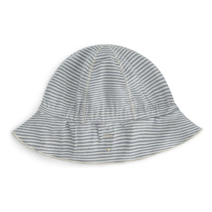 Gray Label - Gestreifter Bob Bio-Baumwolle | Eisblau