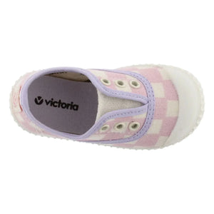 Victoria - Lona Quadrille Karierte Sneakers | Rosa