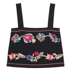 Louise Misha - Phaedra Bio-Baumwoll-Top | Schwarz