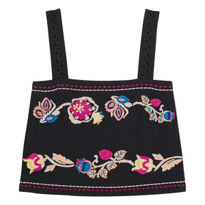 Louise Misha - Phaedra Bio-Baumwoll-Top | Schwarz