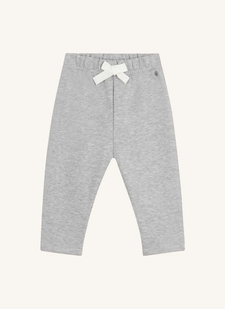 Petit Bateau - Unifarbene Fleecehose | Dunkelgrau Melange