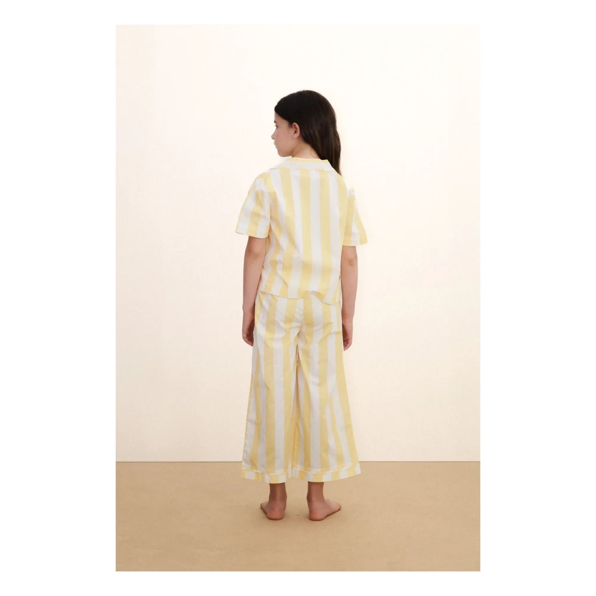 Tinycottons – Gestreiftes Hemd- und Hosen-Set | Gelb