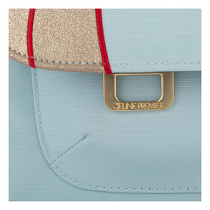 Jeune Premier - Cavalerie Midi-Handtasche mit Blumenmuster | Hellblau