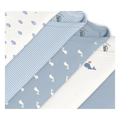Petit Bateau - 5er-Pack Wal-Umhängetaschen Bio-Baumwolle | Blau