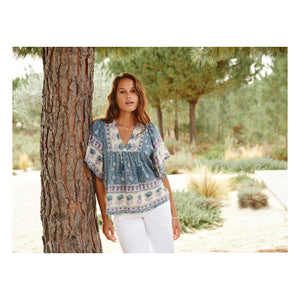 M.A.B.E. - Myla Baumwollbluse | Blau