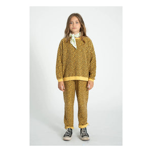 Piupiuchick - Jogger Hose aus Bio-Baumwolle mit Leopardenmuster | Senf