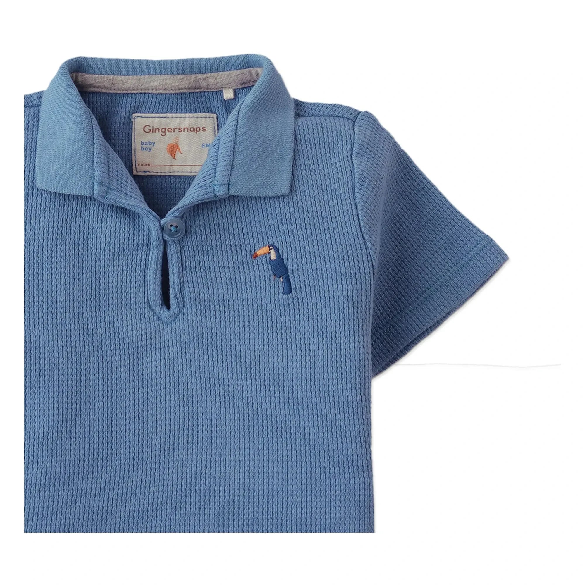 Gingersnaps - Timmy Besticktes Tukan-strukturiertes Poloshirt | Blau
