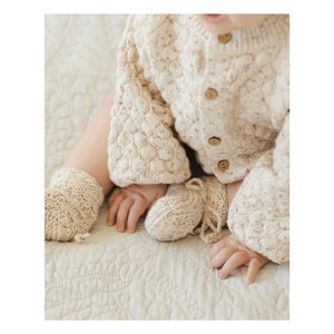 Quincy Mae - Bio-Baumwoll-Bubble-Strickjacke | Ecru