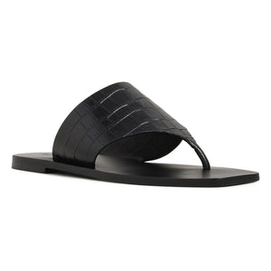 A. Emery - Zehensandalen mit Krokodilmuster | Schwarz