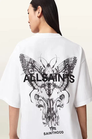 AllSaints Damen Baumwoll Oversize T-Shirt HALIS