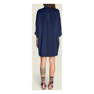 Maison Saint Julien - Mykonos Baumwoll-Gaze-Kleid | Marineblau