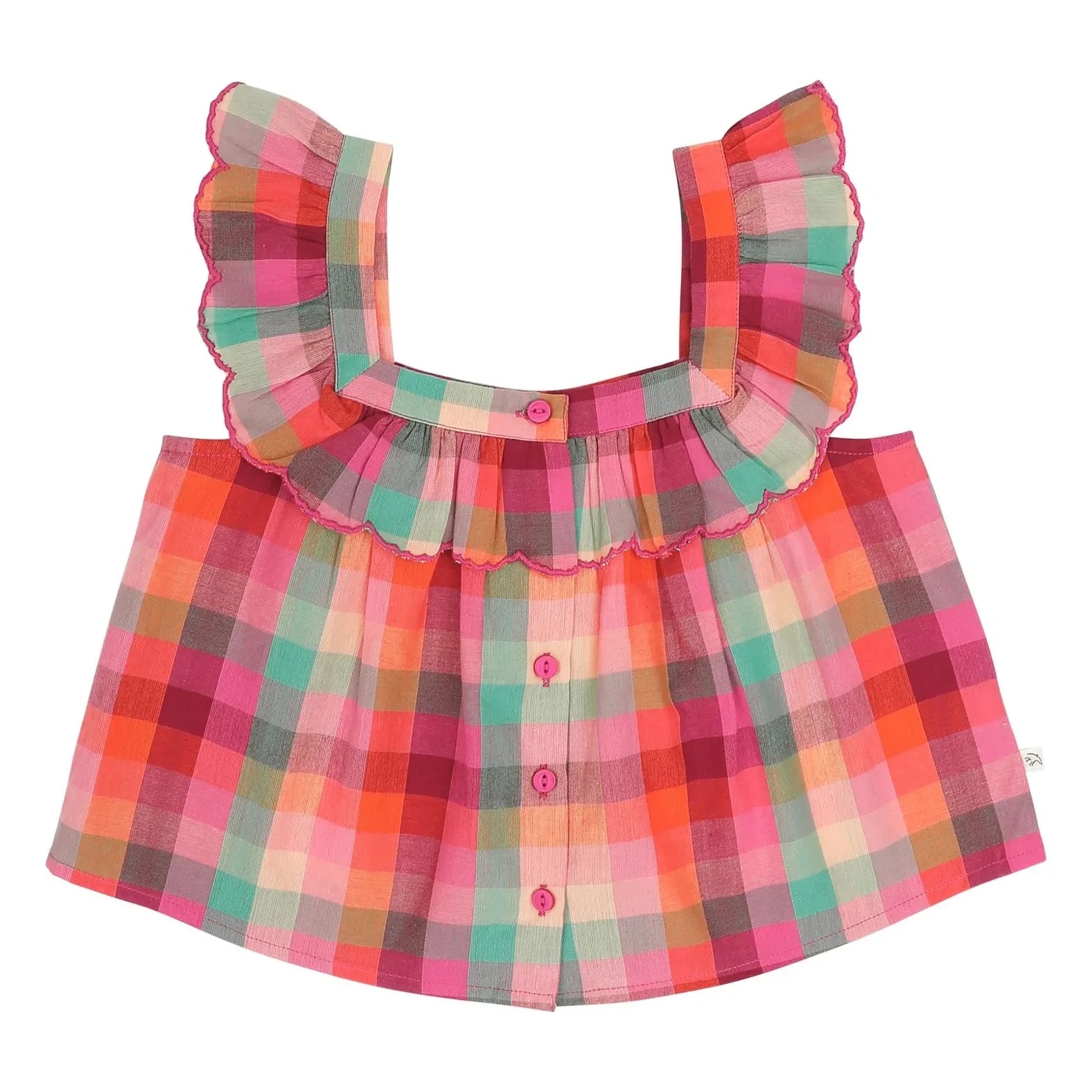 Jenest - Top Didi Kariertes Bio-Baumwolle | Fuchsia