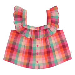 Jenest - Top Didi Kariertes Bio-Baumwolle | Fuchsia