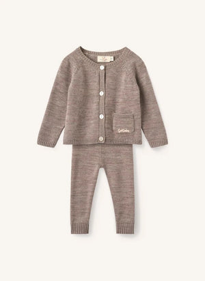 Copenhagen Colors - Merinos Yünlü Hırka ve Tayt Seti | Taupe Brown