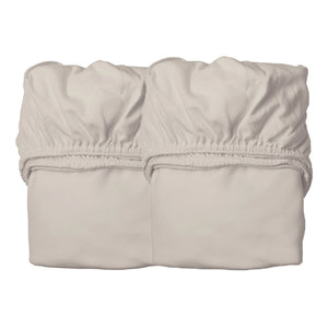 Leander - Spannbettlaken aus Bio-Baumwolle - 2er-Set | Beige