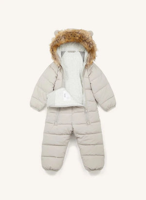 Töastie - Wasserdichter Kapuzen-Cloud-Mantel aus recyceltem Fleece | Blanc/Écru