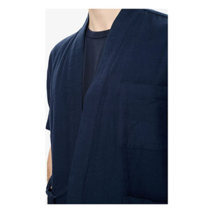 Anerkjendt - Akjesper Twill Kurzarm-Kimono | Dunkelblau