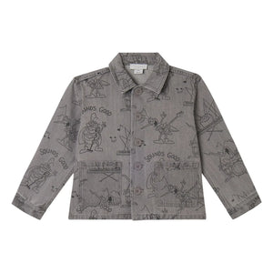 Stella McCartney Kids - Jacke aus Bio-Baumwolle mit Käfer-Print | Dunkelgrau
