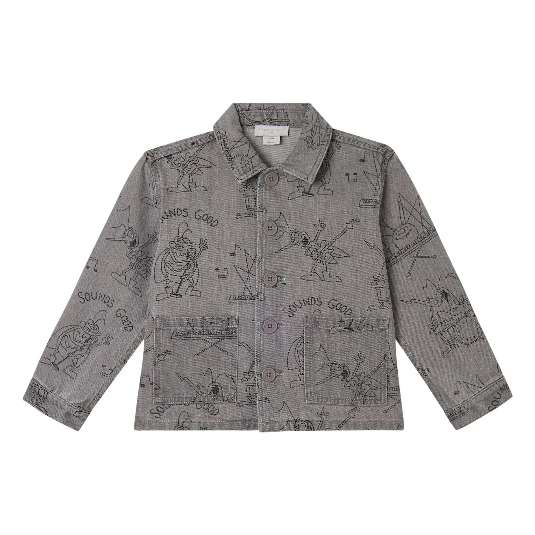 Stella McCartney Kids - Jacke aus Bio-Baumwolle mit Käfer-Print | Dunkelgrau
