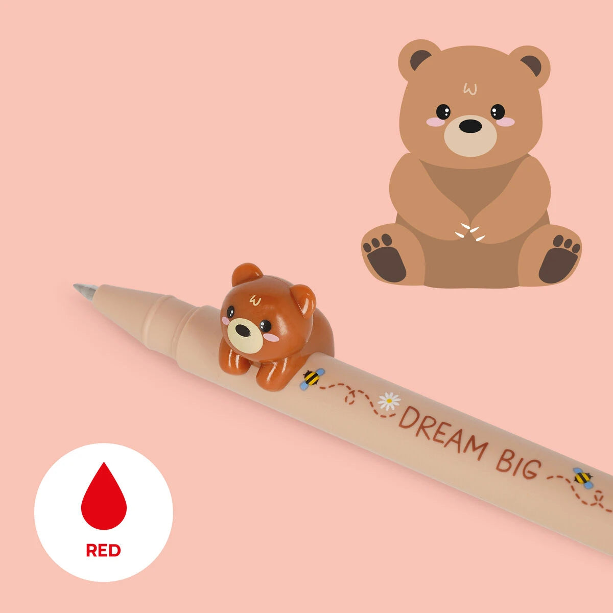 Legami - Gelstift mit "Dream Big" Bärchen-Anhänger - Niedliche Freunde
