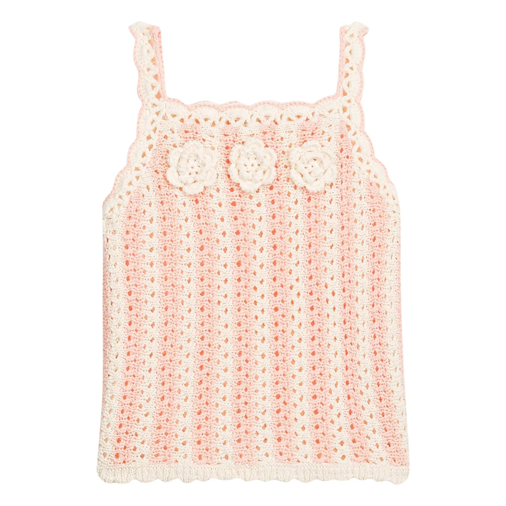 Louise Misha - Larya Gestreiftes Mesh-Oberteil | Rosa