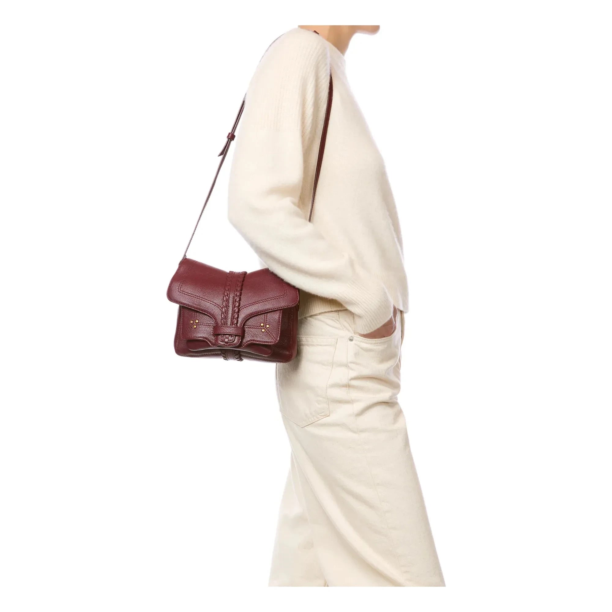 Jérôme Dreyfuss - Harry S Bag Chèvre Grainé | Dunkelrot