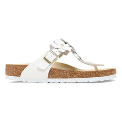 BIRKENSTOCK - Gizeh Sandalen mit Blumenapplikation Naturleder | Weiß