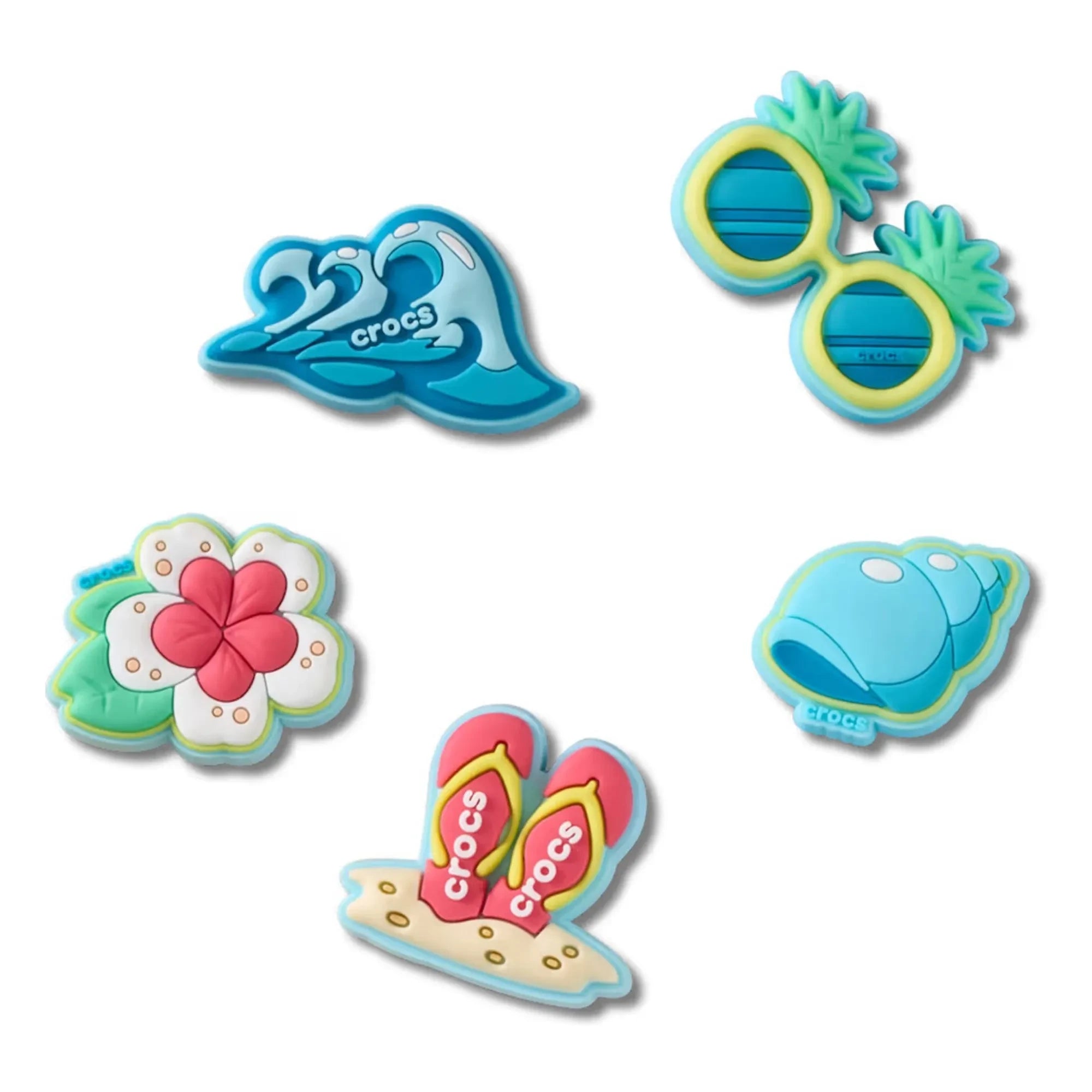 Crocs – 5er-Set Jibbitz Beach Time | Blau