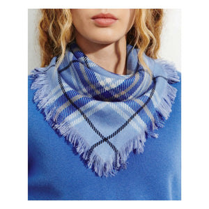 Bompard - Mini-Karo-Kaschmir-Schal | Blau