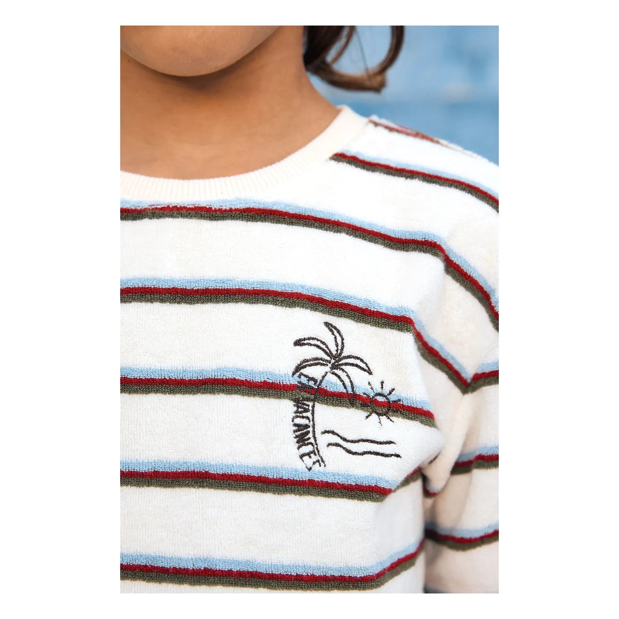 Bonton - Livo Gestreiftes Handtuch-T-Shirt | Weiß